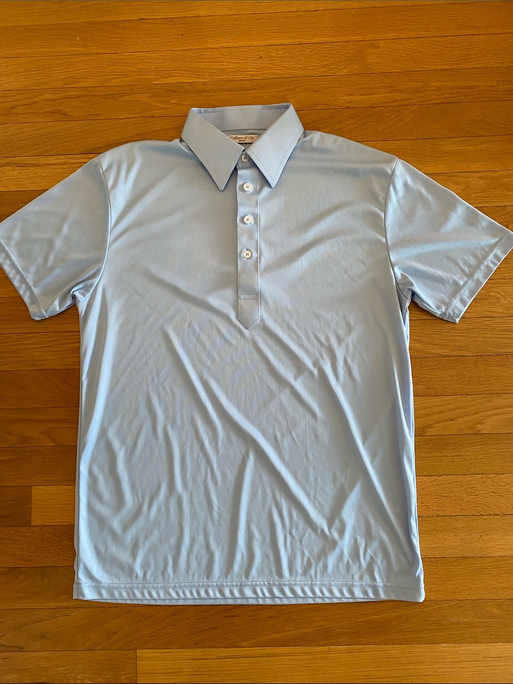 Collars & Co- Light Blue Short-Sleeve Polo Shirt